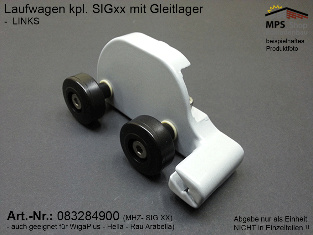 Laufwagen, links, kpl. mit Gleitlager - SIGXX / WIGA
