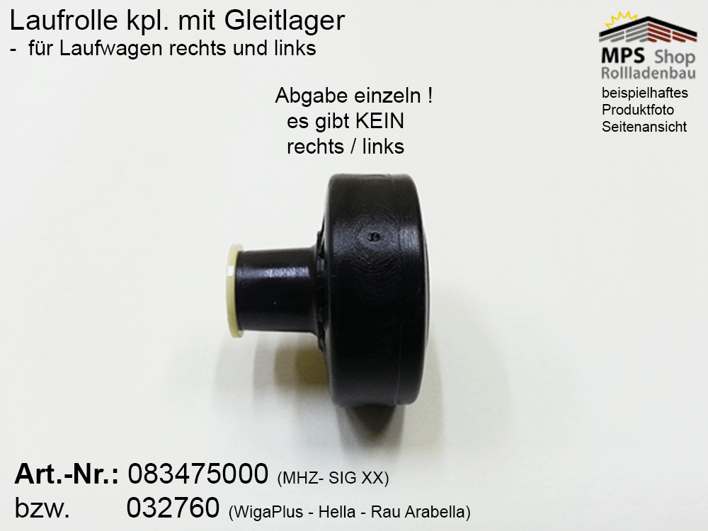Laufrolle mit Gleitlager - für Laufwagen, SIGXX – Bild 2