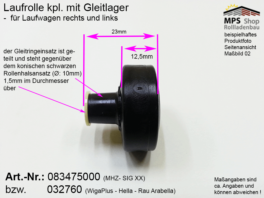 Laufrolle mit Gleitlager - für Laufwagen, SIGXX – Bild 4