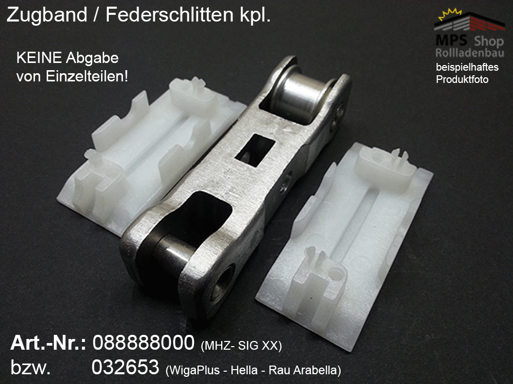 Zugband-Federschlitten kpl. - z.B für SIGXX,MHZ; WigaPlus, Rau Arabella, Hella