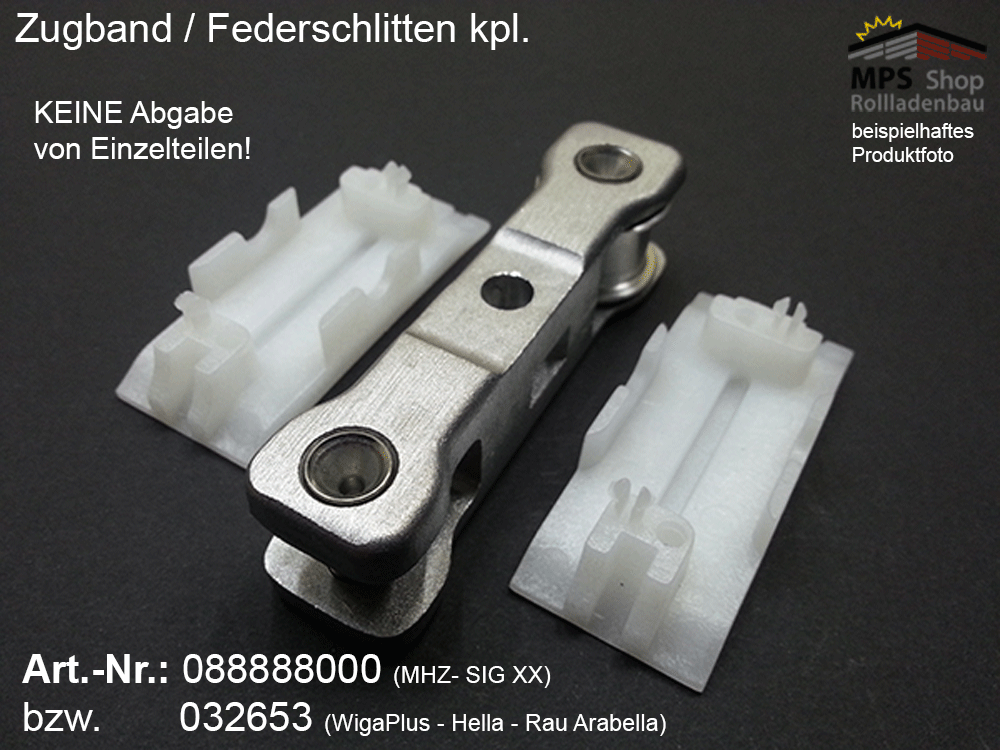 Zugband-Federschlitten kpl. - z.B für SIGXX,MHZ; WigaPlus, Rau Arabella, Hella – Bild 2