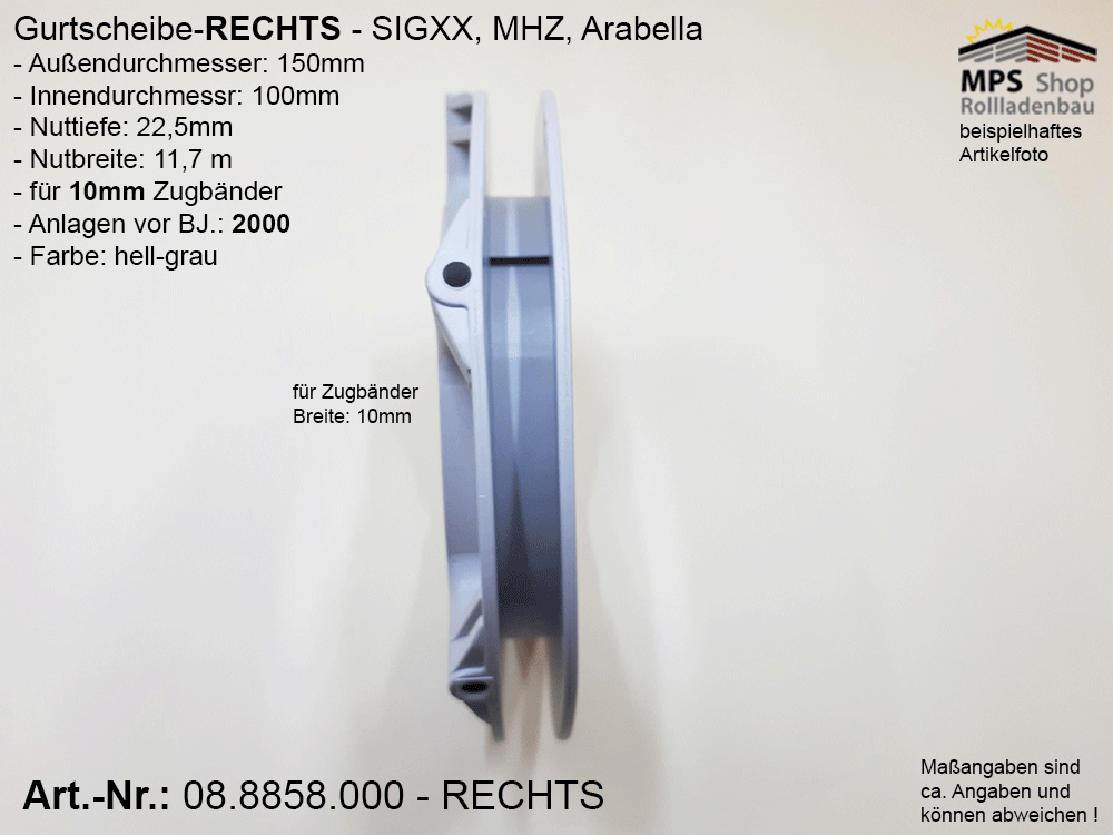 Gurtscheibe WIGA, rechts - z.B. für SIGXX,MHZ; WigaPlus Rau Arabella vor BJ2000 – Bild 3