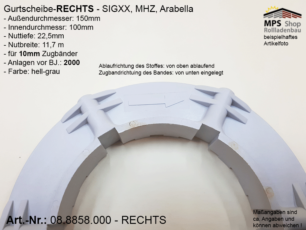 Gurtscheibe WIGA, rechts - z.B. für SIGXX,MHZ; WigaPlus Rau Arabella vor BJ2000 – Bild 4