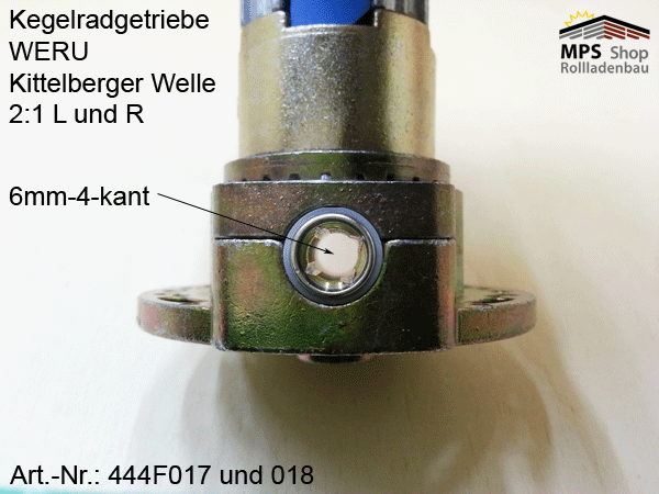 Kegelradgetriebe, 2:1, WERU-Kopf (links/rechts) – Bild 2
