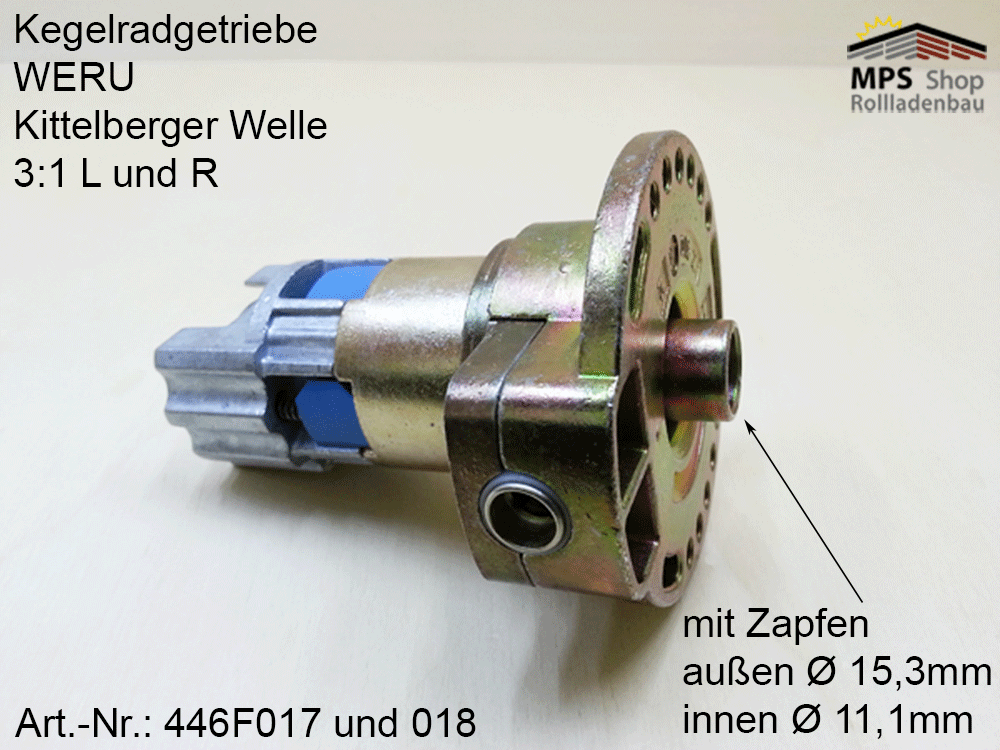 Kegelradgetriebe, 3:1, WERU-Kopf (links/rechts) – Bild 3