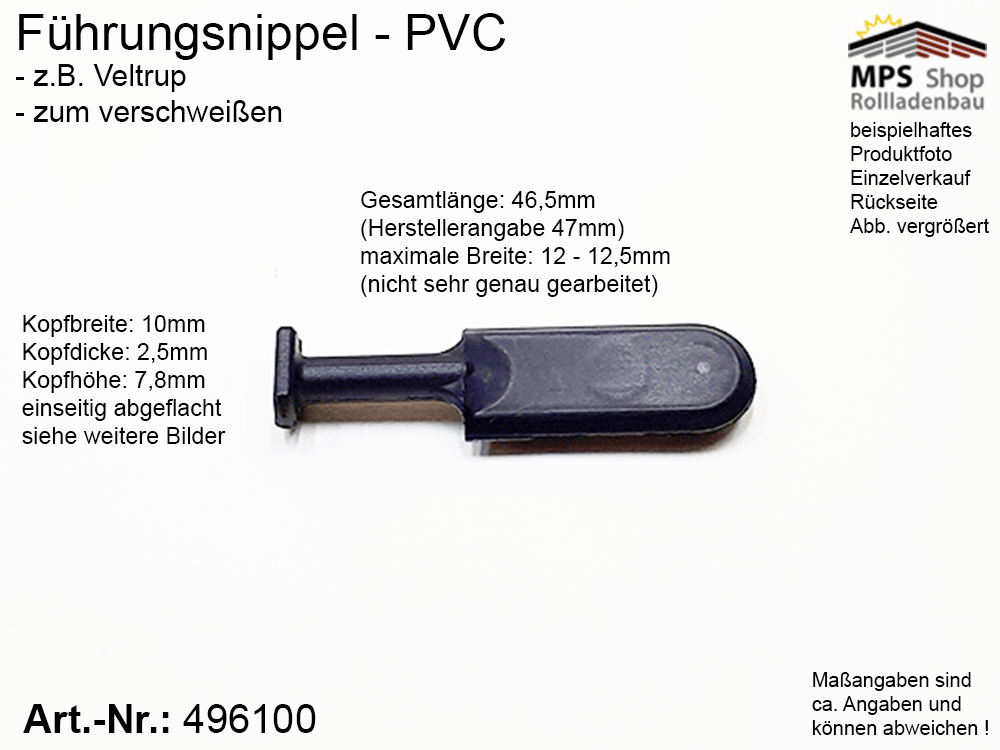 Führungsnippel PVC, schwarz - z.B. Veltrup – Bild 2