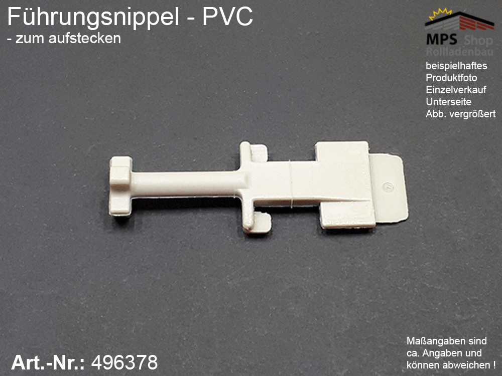 Führungsnippel PVC grau, lang - z.B. Flexalum/Turnils – Bild 2