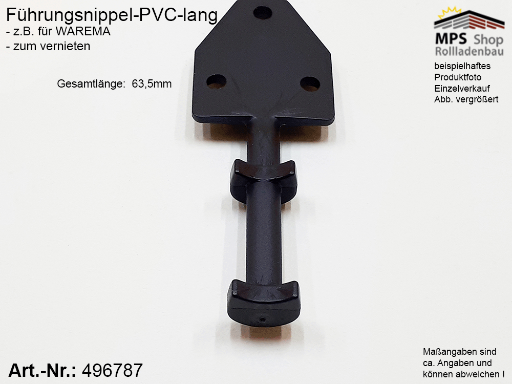 Führungsnippel PVC, schwarz, lang - z.B. Warema – Bild 3