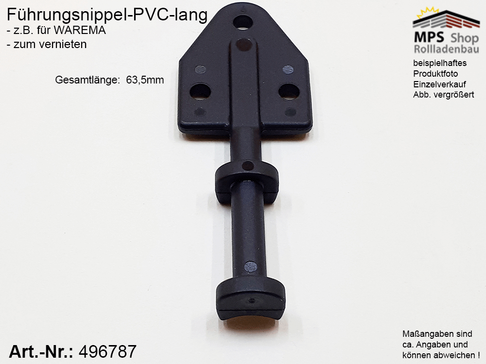 Führungsnippel PVC, schwarz, lang - z.B. Warema – Bild 4