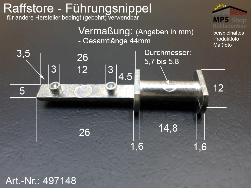 Führungsnippel Metall - zum verpressen/selbst bohren