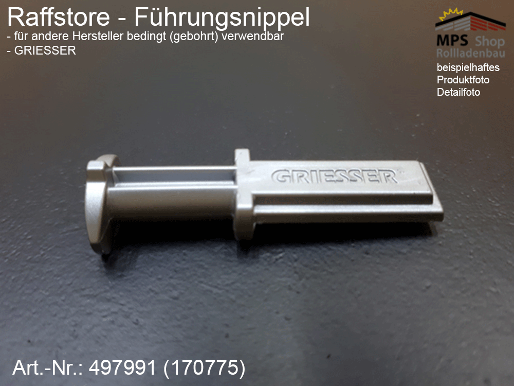 Führungsnippel, PVC silbergrau - z.B. Griesser (AT) – Bild 2