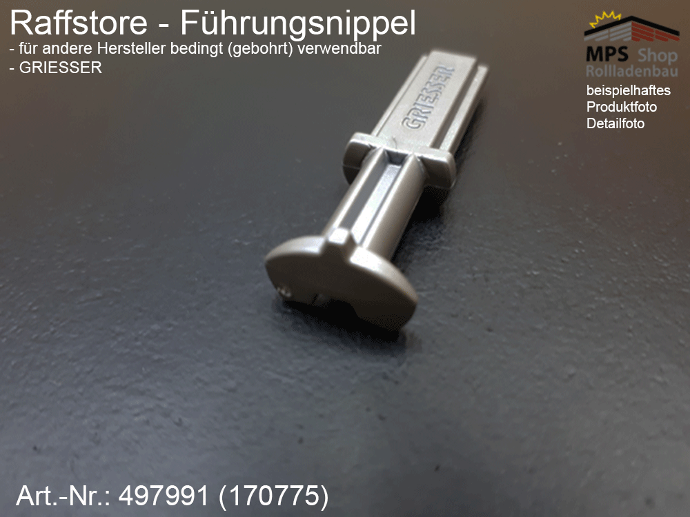 Führungsnippel, PVC silbergrau - z.B. Griesser (AT) – Bild 3