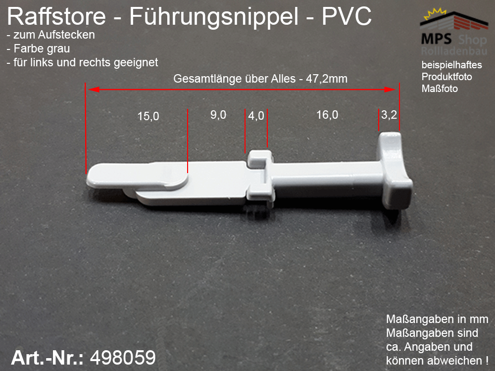 Führungsnippel PVC, grau - z.B. Schlotterer (Voro)