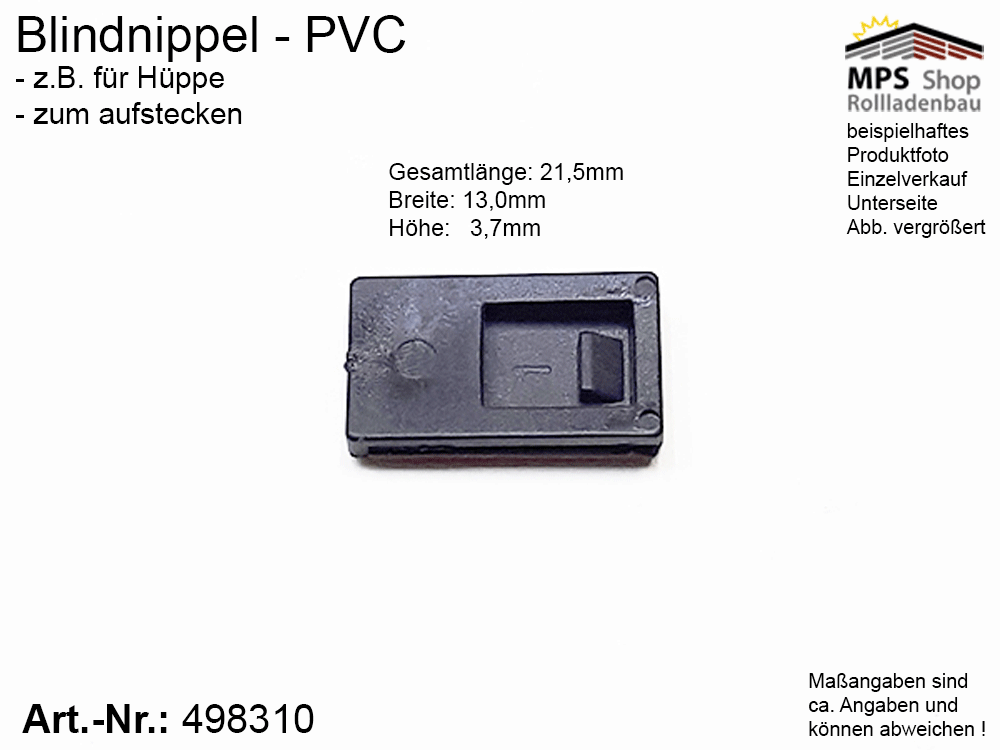 Blindnippel PVC, schwarz - Hüppe