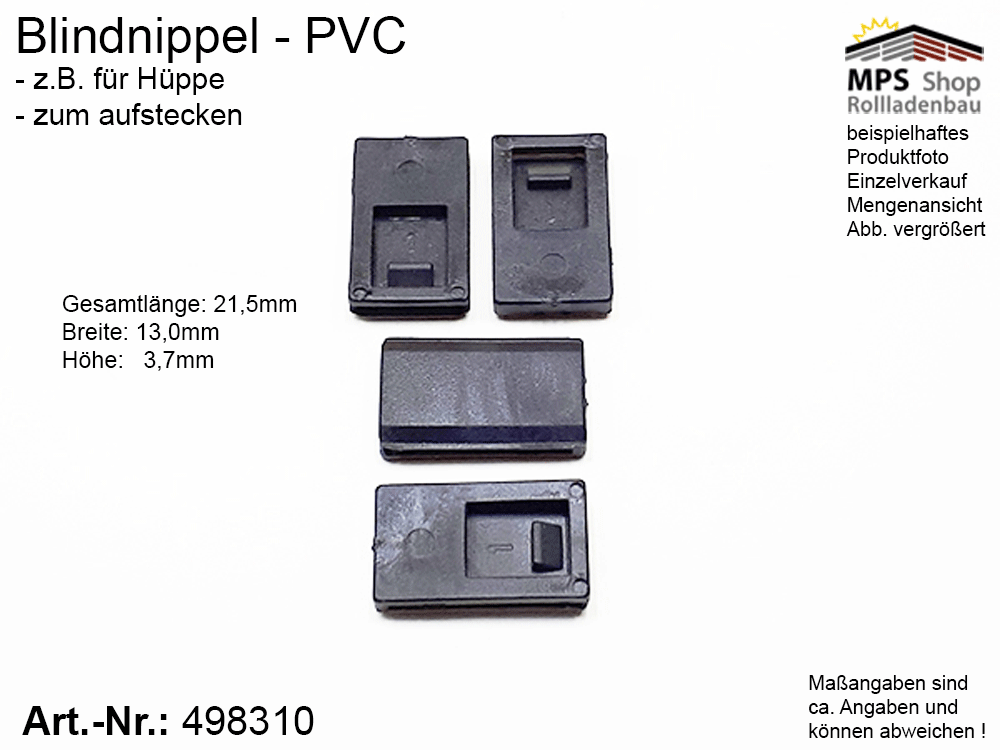 Blindnippel PVC, schwarz - Hüppe – Bild 3