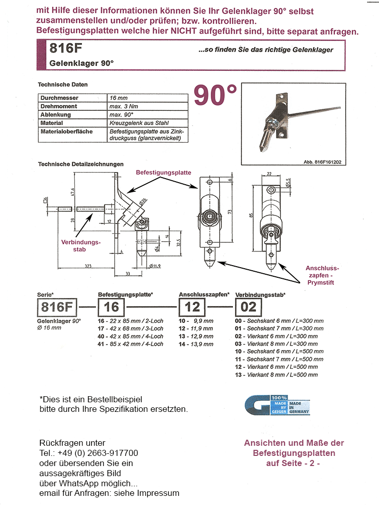 Gelenklager 90° - 816F... (ALLE)