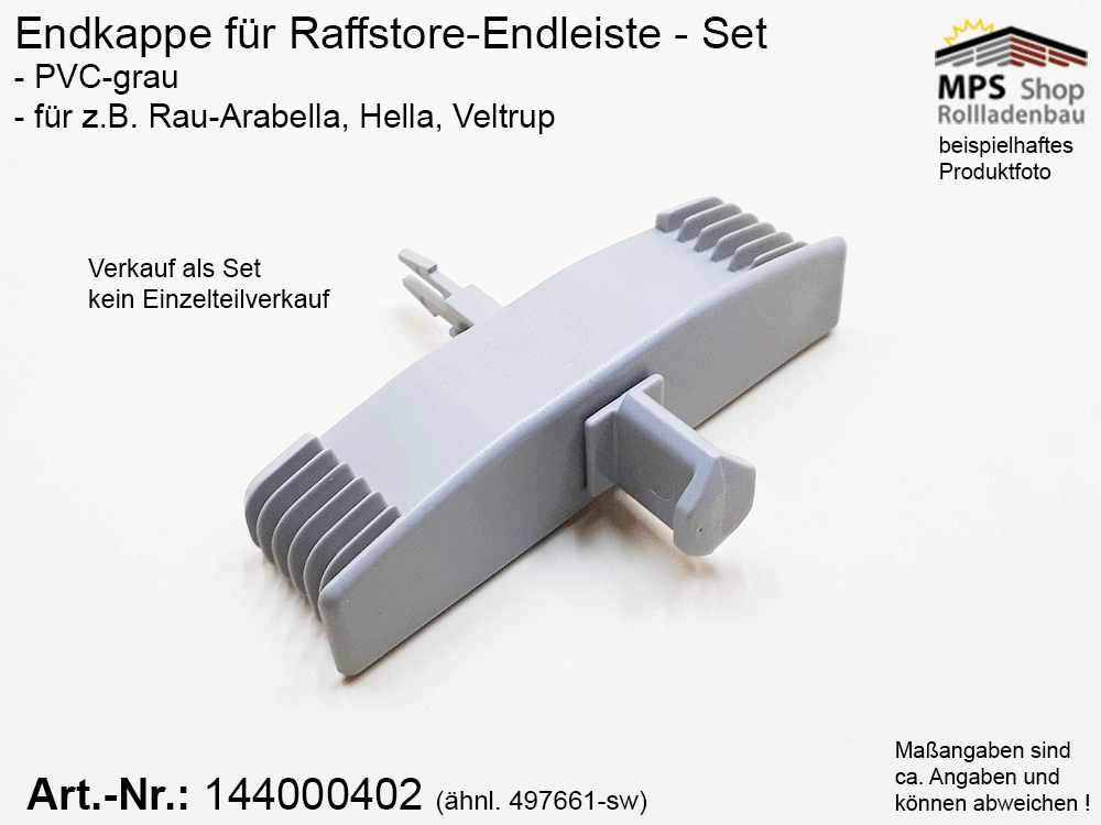 Endkappe PVC, 80mm - z.B.: Hella, Veltrup (schwarz/grau) – Bild 2