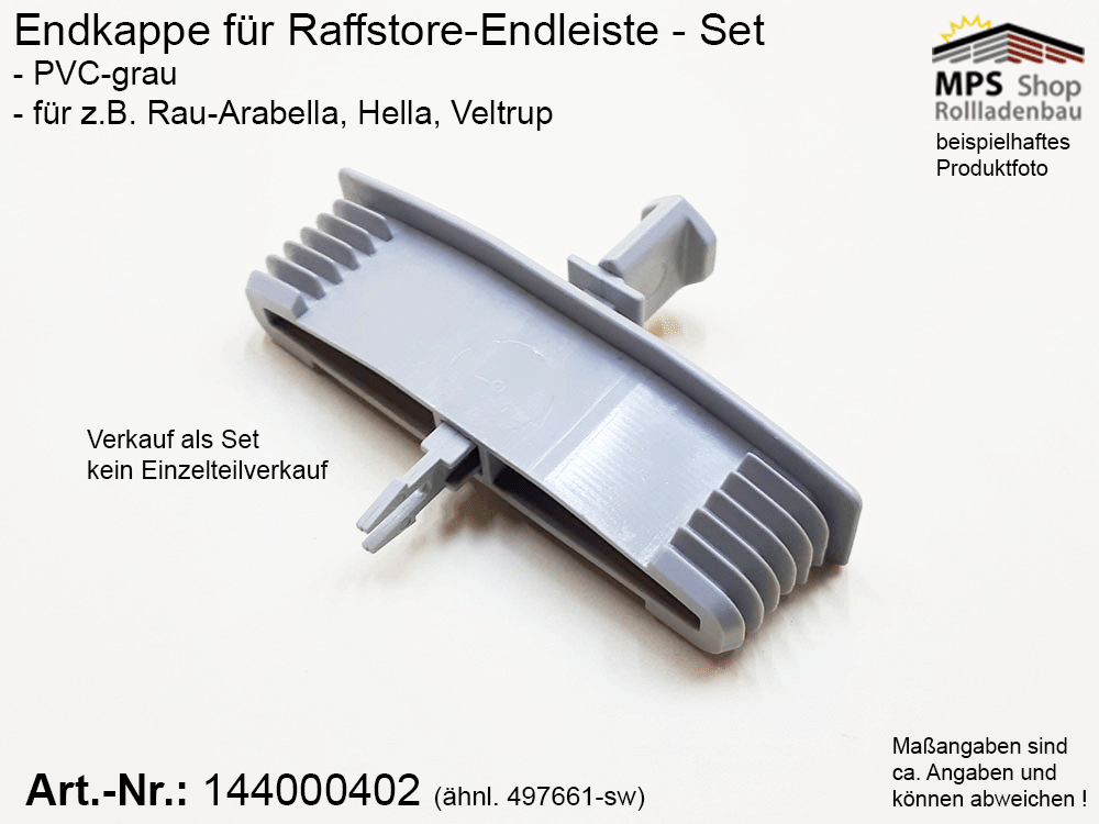 Endkappe PVC, 80mm - z.B.: Hella, Veltrup (schwarz/grau) – Bild 3