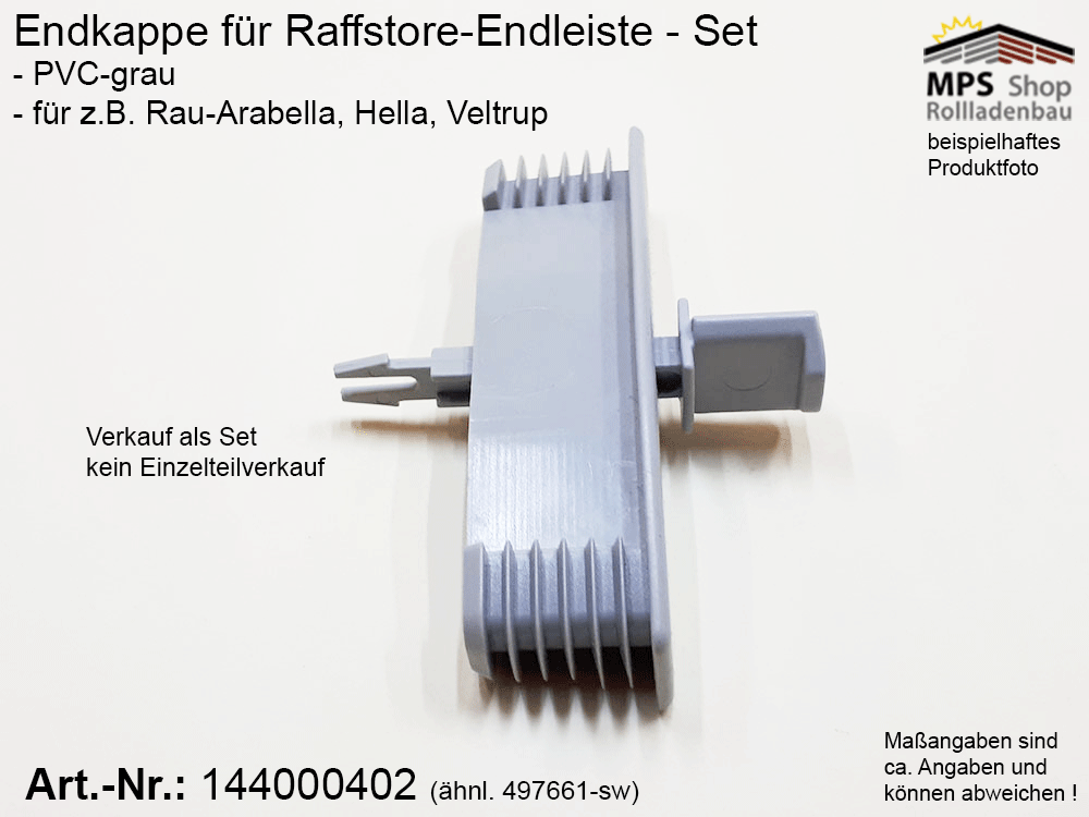 Endkappe PVC, 80mm - z.B.: Hella, Veltrup (schwarz/grau) – Bild 5