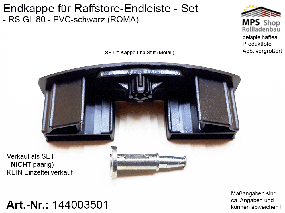 Endkappe PVC, für RS GL 80, schwarz (links/rechts) – Bild 2