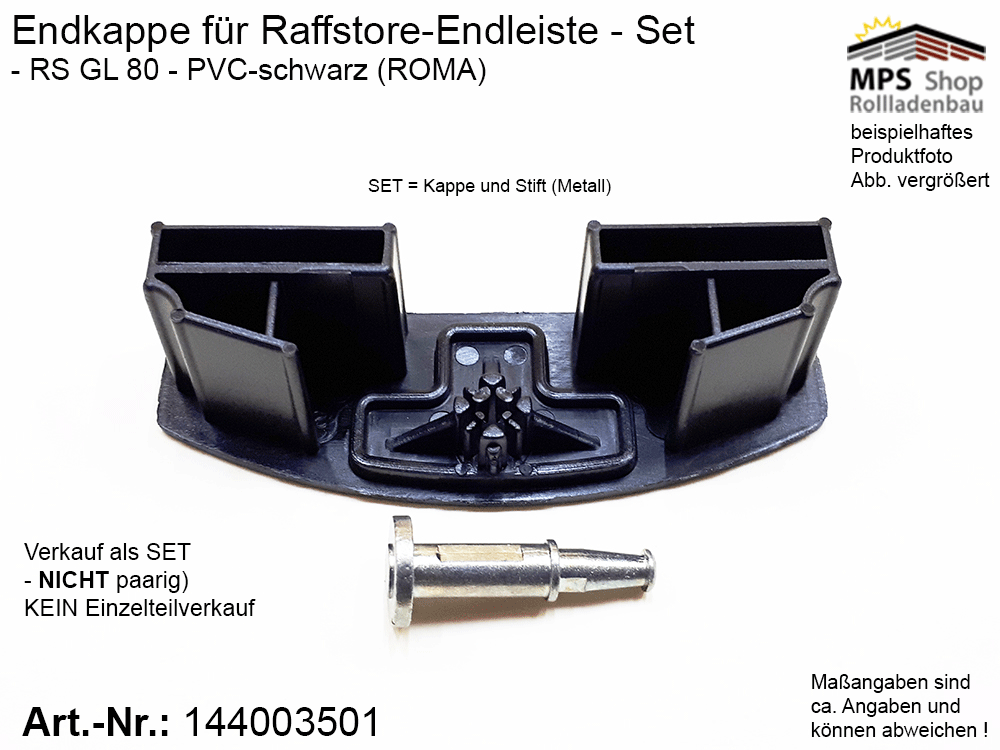 Endkappe PVC, für RS GL 80, schwarz (links/rechts) – Bild 3