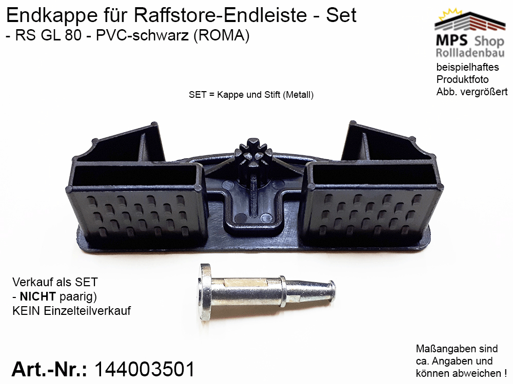 Endkappe PVC, für RS GL 80, schwarz (links/rechts) – Bild 4