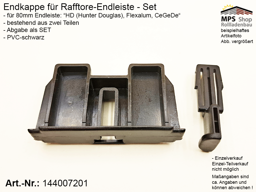 Endkappe 80mm, PVC schwarz - HD, Flexalum, CeGeDe – Bild 2