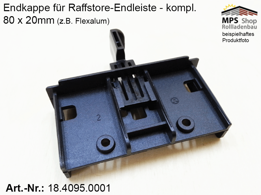Endkappe 80x20mm, PVC schwarz - Flexalum - Hunter Douglas