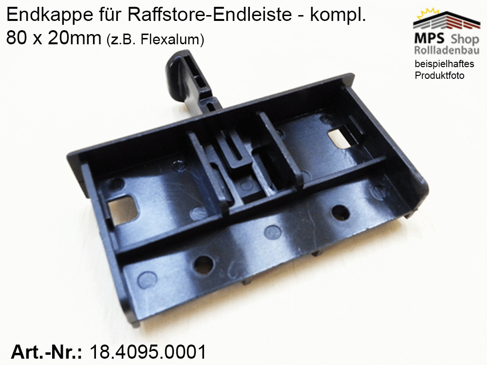 Endkappe 80x20mm, PVC schwarz - Flexalum - Hunter Douglas – Bild 2