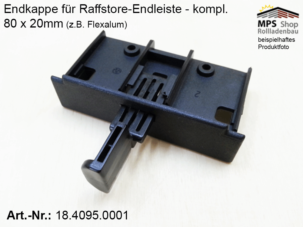 Endkappe 80x20mm, PVC schwarz - Flexalum - Hunter Douglas – Bild 3
