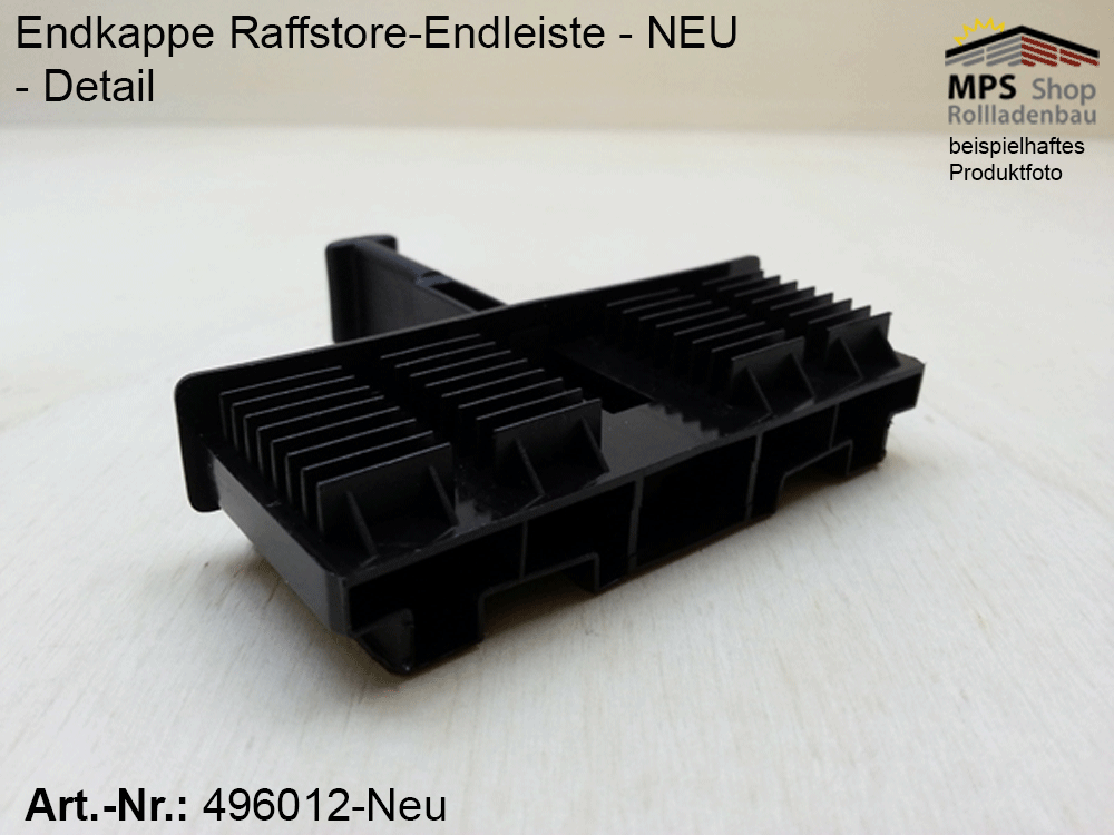 Endkappe 80x20mm, PVC schwarz, alte Ausführung - Warema