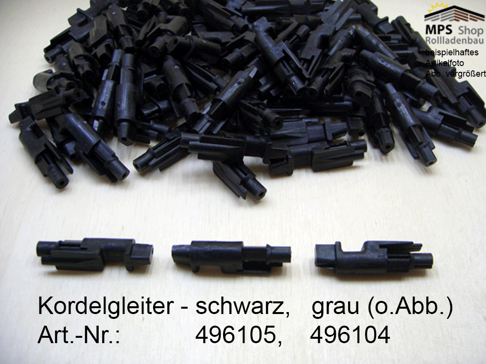 Kordelgleiter für Endleiste - Texband und Leiterkordel (schwarz/grau)