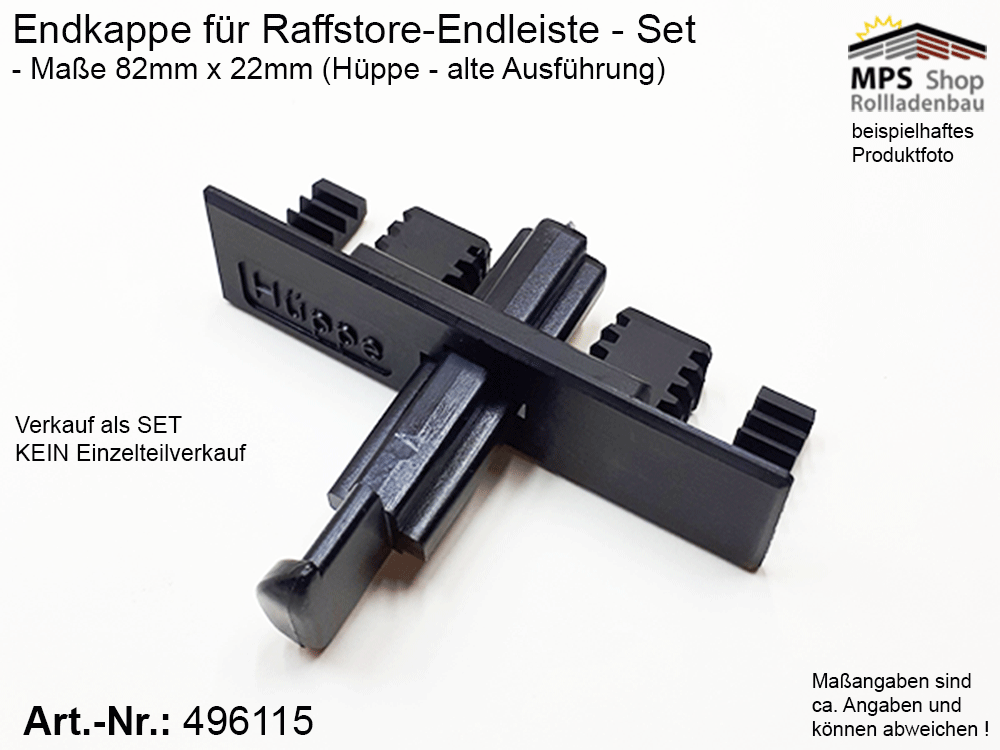 Endkappe 88mm, PVC schwarz - Hüppe, alte Ausführung