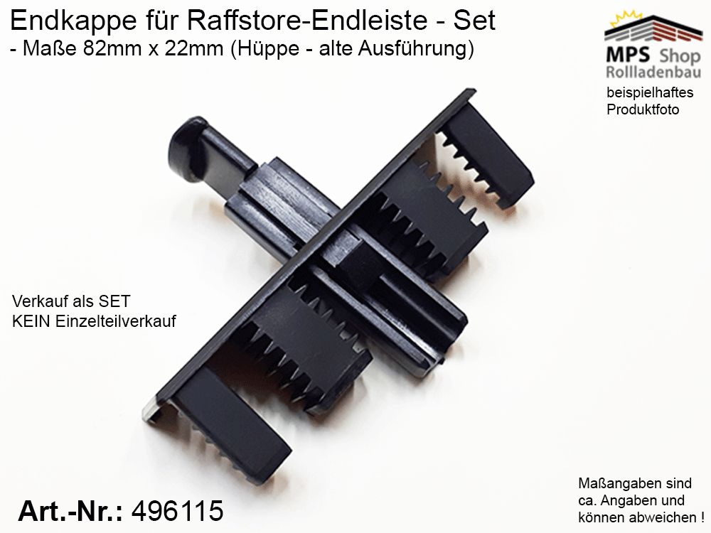 Endkappe 88mm, PVC schwarz - Hüppe, alte Ausführung – Bild 2