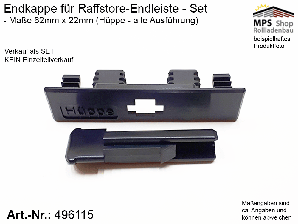 Endkappe 88mm, PVC schwarz - Hüppe, alte Ausführung – Bild 3
