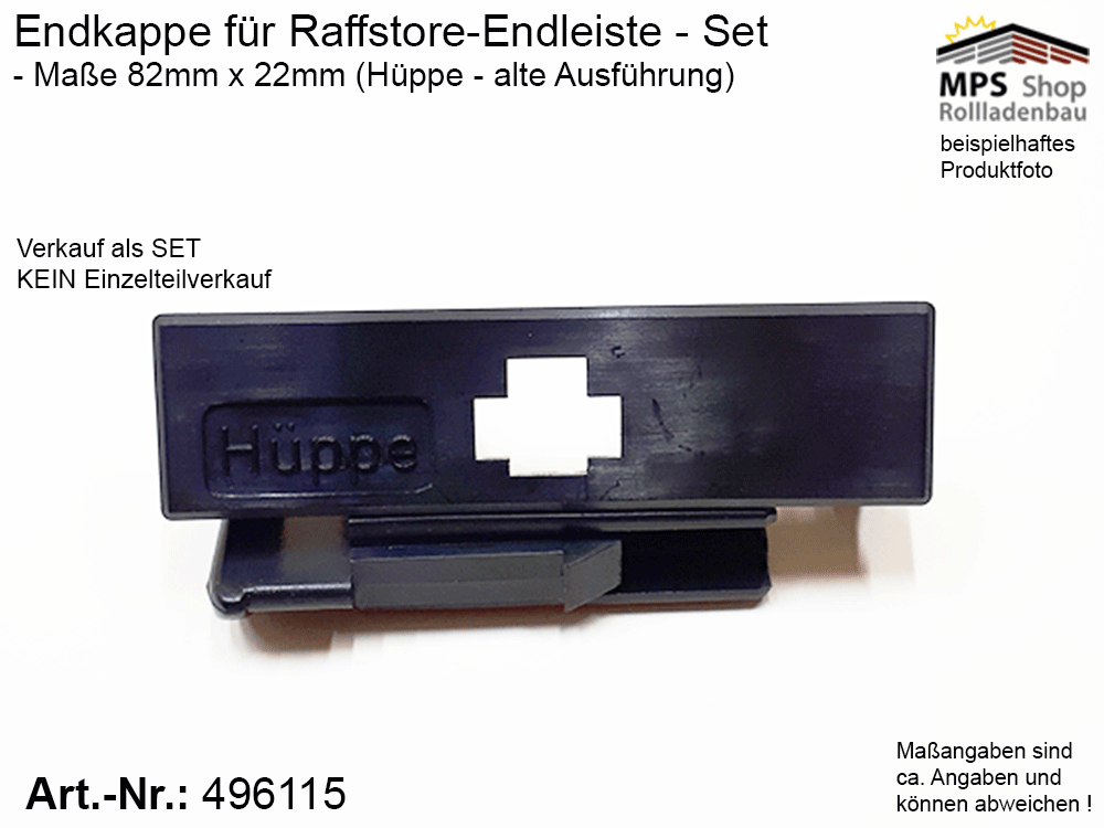 Endkappe 88mm, PVC schwarz - Hüppe, alte Ausführung – Bild 4