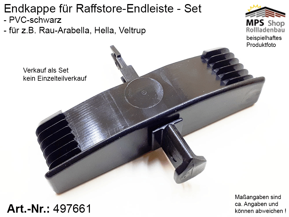 Endkappe PVC, 80mm - z.B.: Hella, Veltrup (schwarz/grau)