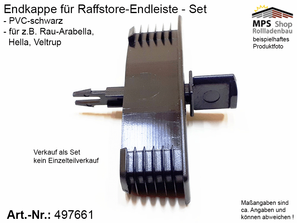Endkappe PVC, 80mm - z.B.: Hella, Veltrup (schwarz/grau) – Bild 6
