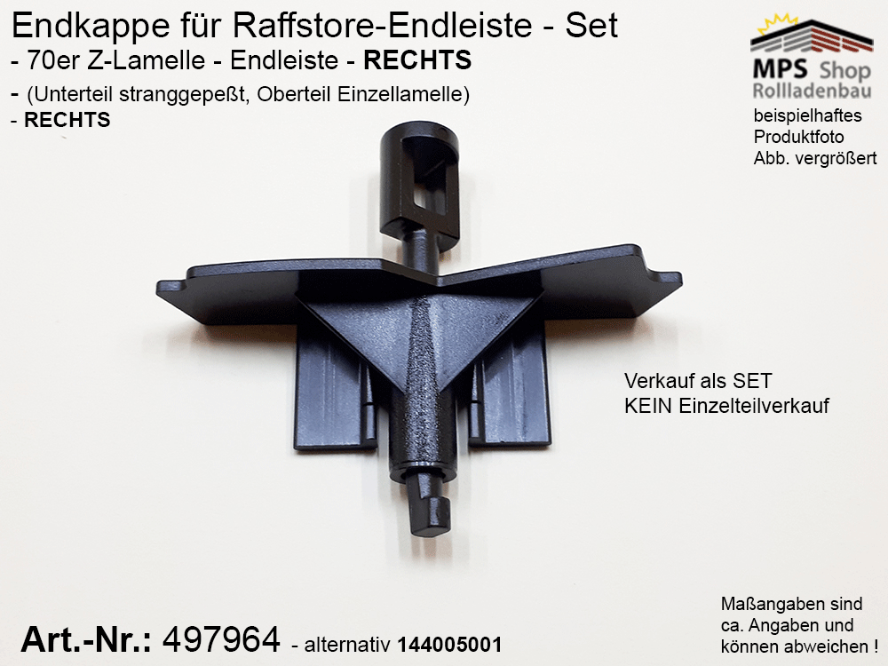 Endkappe für Z-Lamellen 70mm, PVC, schwarz (links/rechts) – Bild 6