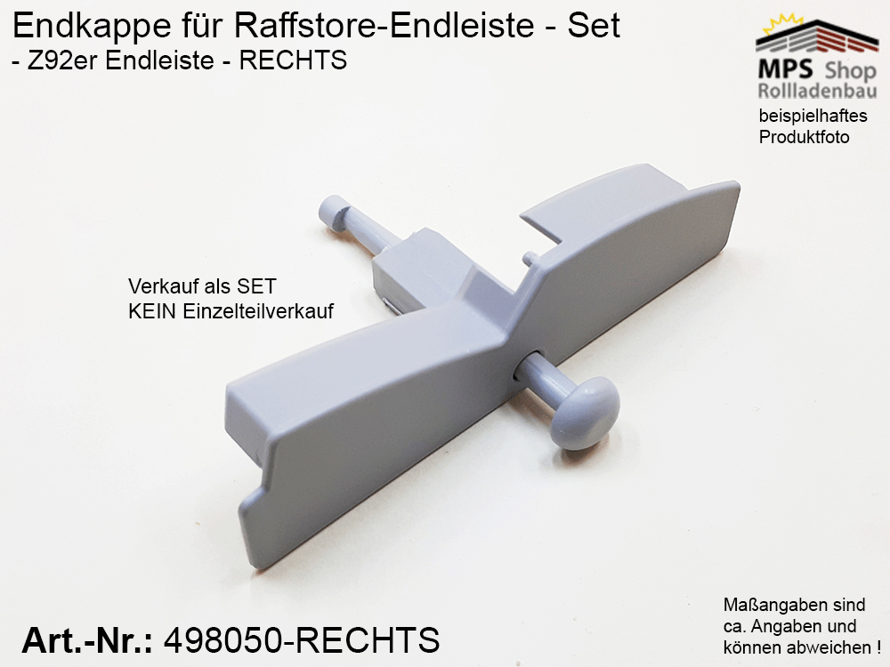 Endkappe Z-Lamelle 92mm, PVC grau - z.B. Schlotterer (links/rechts) – Bild 3
