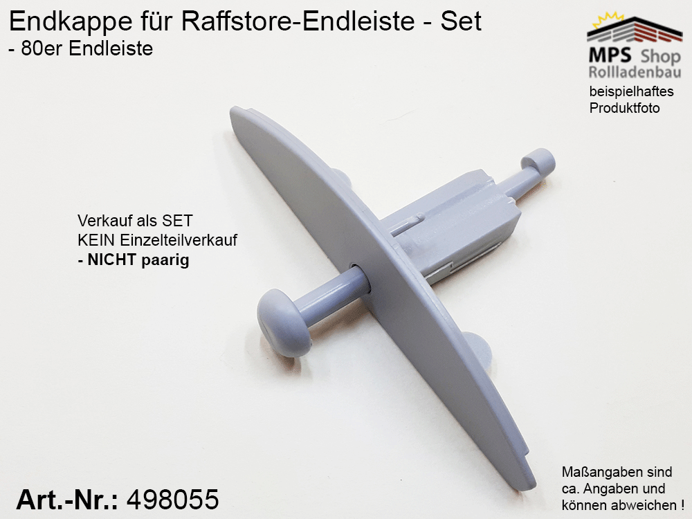 Endkappe 80mm, PVC grau - z.B. Schlotterer