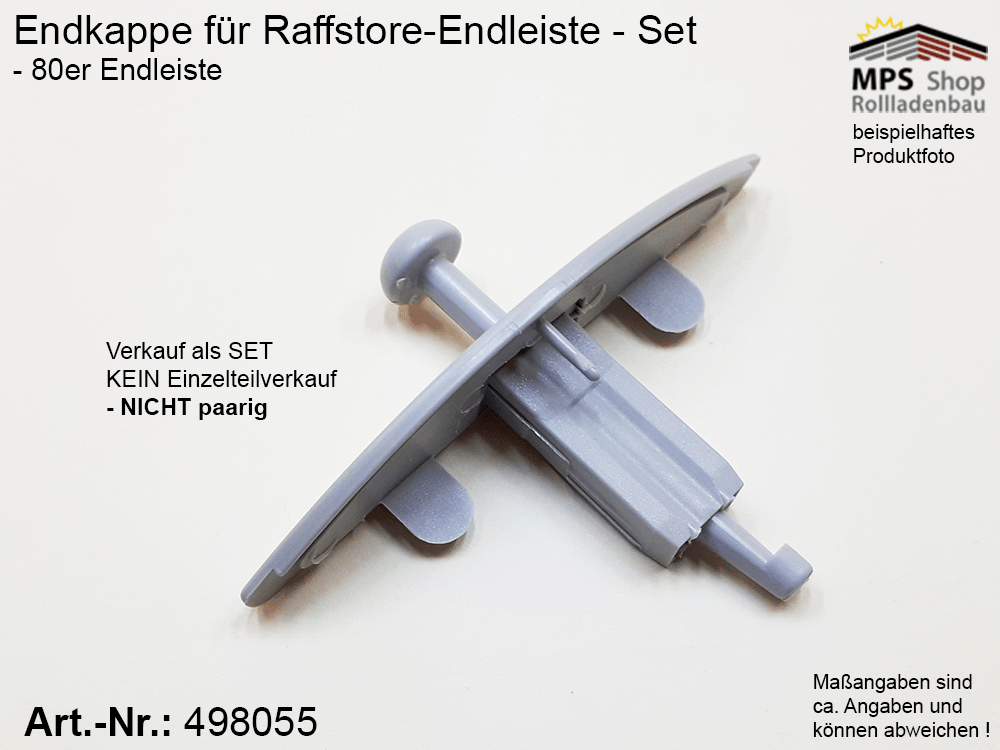 Endkappe 80mm, PVC grau - z.B. Schlotterer – Bild 2