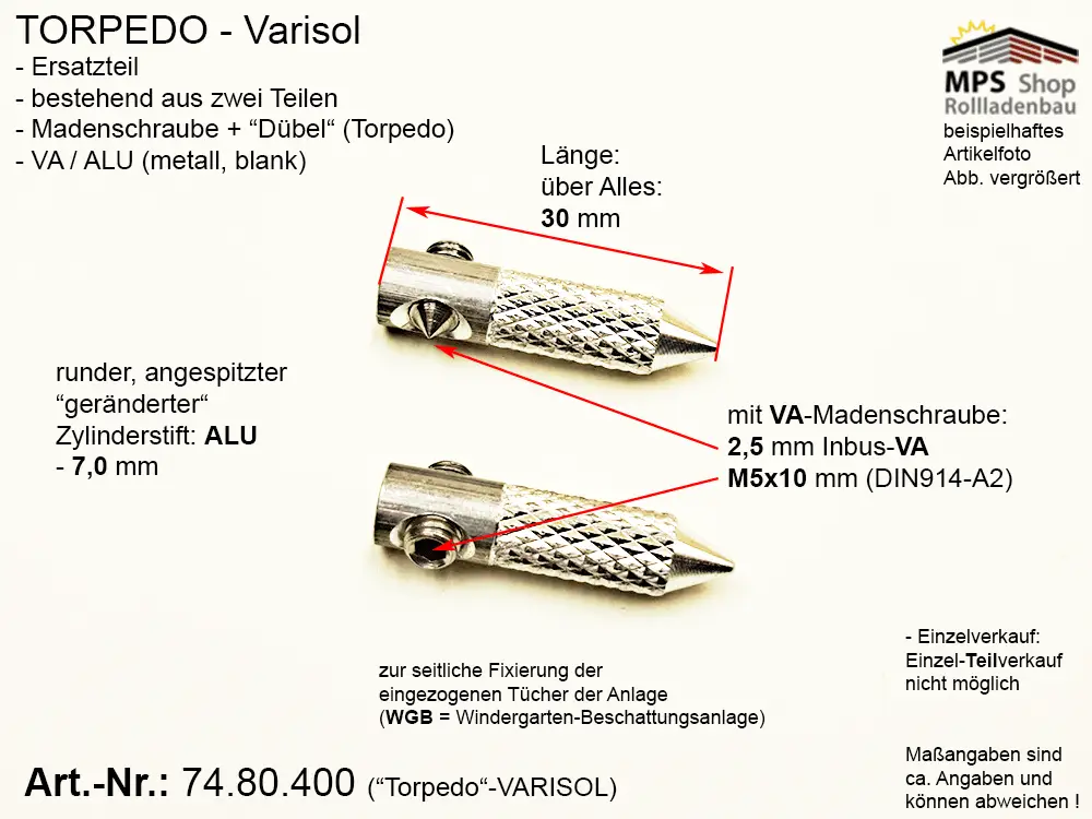 Torpedo (Varisol) ALU-VA (74-80-400)
