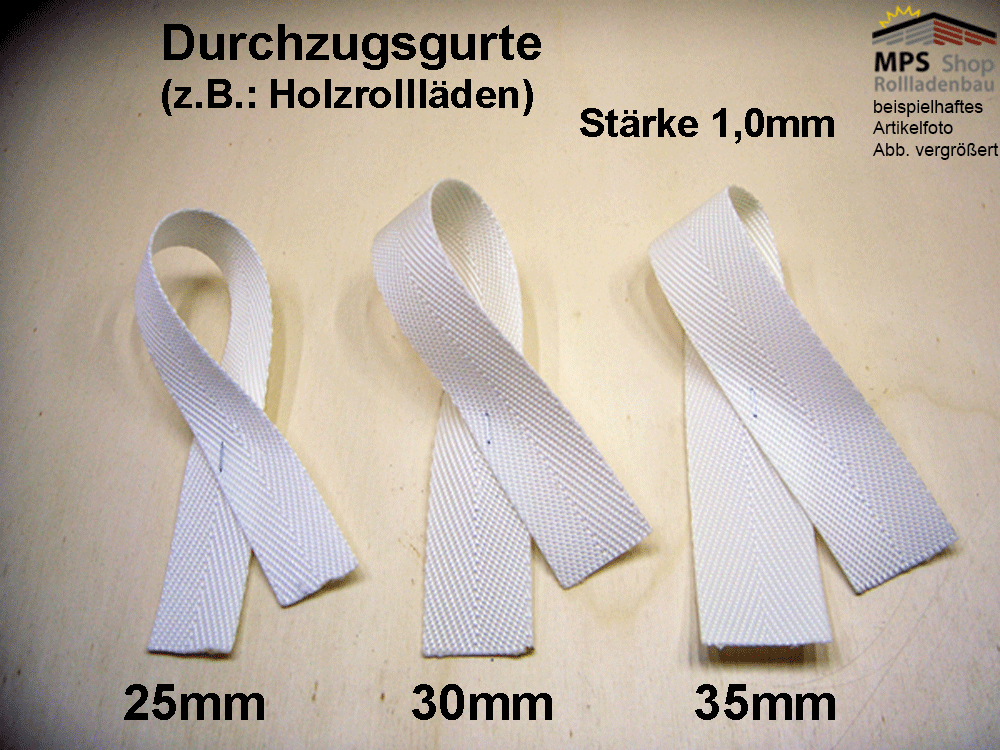 Durchzugsgurt 30 x 1,0mm, weiß - Meterware