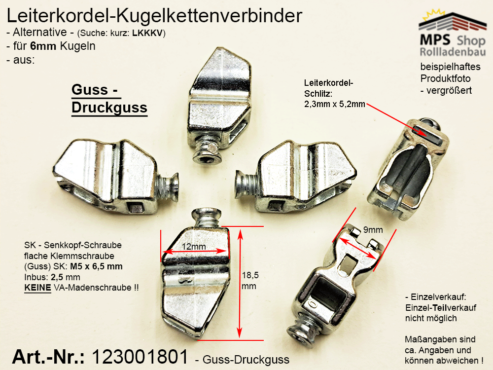 Leiterkordel-Kugelketten-Verbinder (Wendefunktion) - GUSS (123001801)
