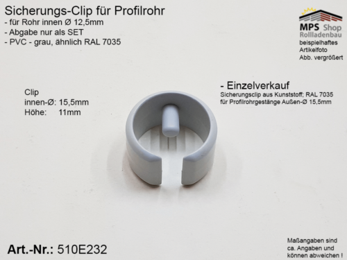 Sicherungs-Clip für Profil-Rohr (PR) Kurbelstangen - grau 510E232