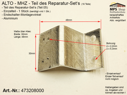 Endschalter Montagewinkel ALTO MHZ SET-Teil 05