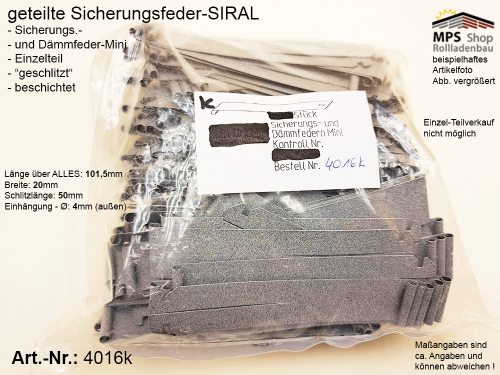4016k Sicherungs.- und Dämmfedert-Mini - SIRAL