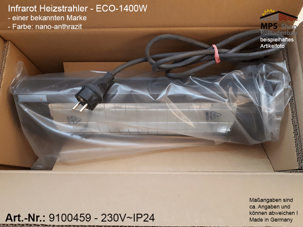 9100459, Infrarot-Heizstrahler (Inventur-Verkauf) bitte Artikelbeschreibung lesen !!