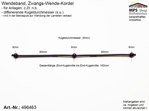 Wendeband Zwangs-Wende-Kordel Kugelkette